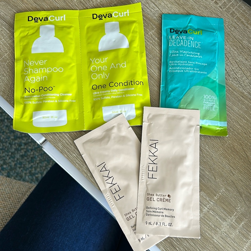 5 for $20😍Bundle of Curly Hair Product Sample Packets DevaCurl Fekkai